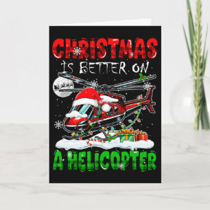 Carte Noël Est Mieux Sur Un Hélicoptère Père Noël Driver