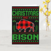 Carte Noël Et Bison Vacances De Noël Bizarre Noël B (Fleur jaune)