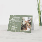 Carte Noël étoile d'or confetti photo vacances (Devant)