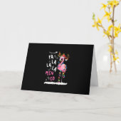 Carte Noël - Fa-La-La Mingo Flamant Avec Noël (Fleur jaune)