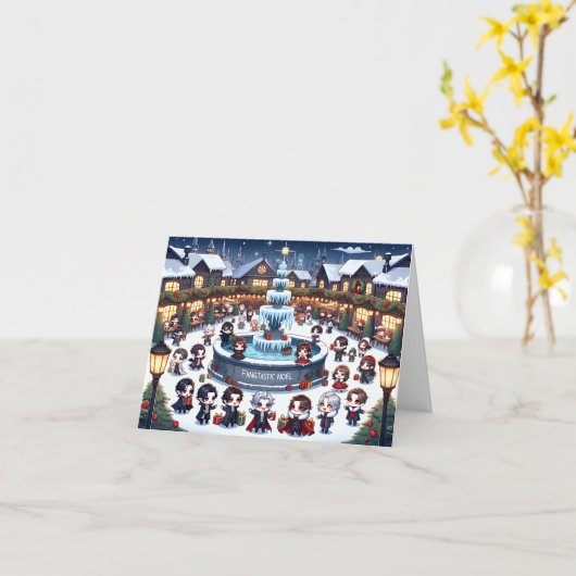 Carte Noel fangtastic (Fleur jaune)