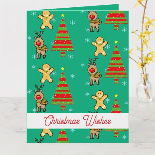 Carte Noël festif (Fleur jaune)