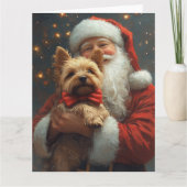 Carte Noël festif australien Terrier Santa Claus (Devant)