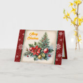 Carte Noël festif Belle collection ancienne (Fleur jaune)