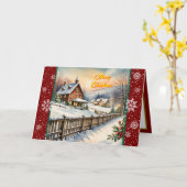 Carte Noël festif Belle collection moderne (Fleur jaune)