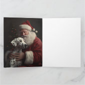 Carte Noël festif Dalmatien avec le Père Noël (Intérieur)
