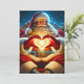 Carte Noël festif d'hiver de père Noël (Debout devant)