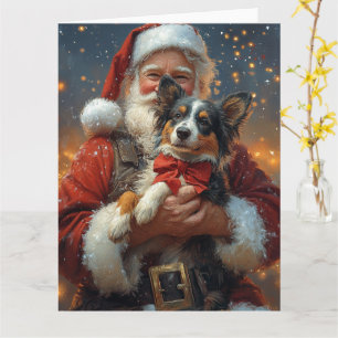 Carte Noël festif du Père Noël de bétail australien
