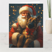 Carte Noël festif du Père Noël Malinois belge (Devant)