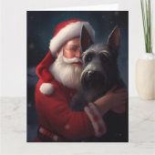 Carte Noël festif écossais du Terrier Santa Claus (Devant)
