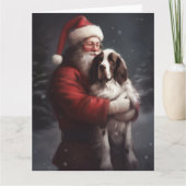 Carte Noël festif Springer Spaniel Santa Claus (Devant)
