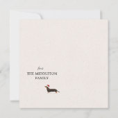 Carte Noël Fête Dachshund Chien Motif Salutation (Dos)