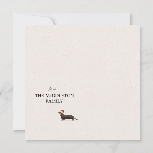 Carte Noël Fête Dachshund Chien Motif Salutation (Dos)