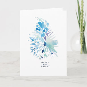 Carte Noël Fête Joyeux Bleu Bleu Eau