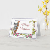 Carte Noël Fête Koala Eucalyptus Arbre Floral (Fleur jaune)