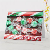 Carte Noël Fête Sucres de canne & bonbons durs (Fleur jaune)