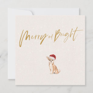 Carte Noël Fêtes Chihuahua Chien Merry Salutation