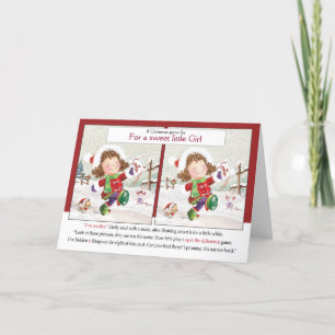 Carte Noël, Fille. Repérer la différence, Activité