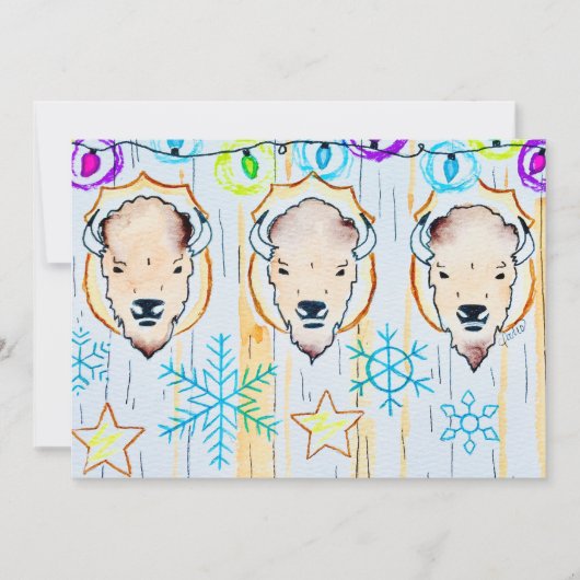 Carte Noël flocon de neige de buffle (Devant)