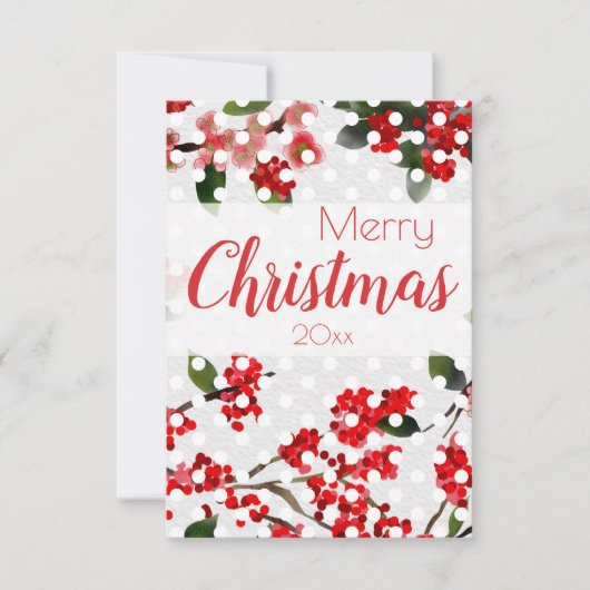 Carte Noël floral aquarelle (Devant)