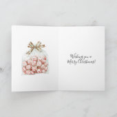 Carte Noël floral rouge vert menthe poivrée (Intérieur)