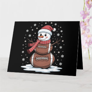 Carte Noël Football Américain Bonhomme de Neige Xmas Spo