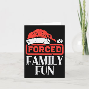 Carte Noël Forcé Famille Amusante Funny Noël Sarcastique