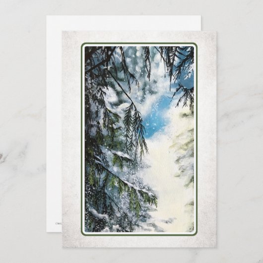 Carte Noël Forest Light (message vide) (Devant / Derrière)