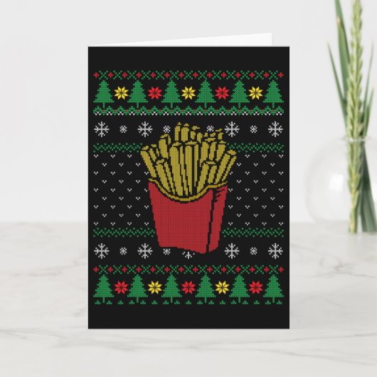 Carte Noël Français Fries Ugly Sweat (Devant)