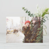 Carte Noël Futur Doré Faux Monsieur et Madame Noël (Debout devant)