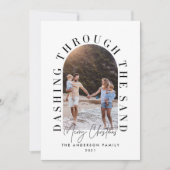 Carte Noël géo moderne en dashant à travers le sable (Devant)