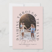 Carte Noël géo moderne en dashant à travers le sable (Devant)