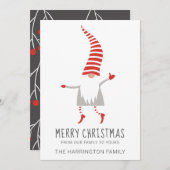 Carte Noël Gnome (Devant / Derrière)