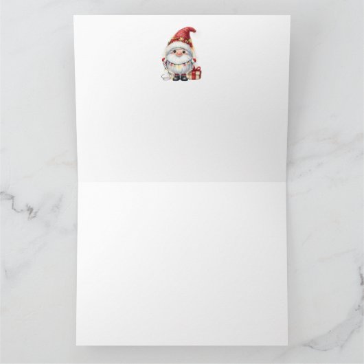 Carte Noël Gnome mignonne (Intérieur)