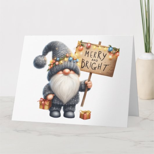 Carte Noël Gnome mignonne (Devant)
