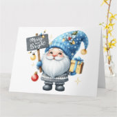 Carte Noël Gnome mignonne (Fleur jaune)