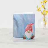 Carte Noël Gnome mignonne | Vacances fantastiques (Fleur jaune)