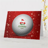 Carte Noël Golf Père Noël Design (Fleur jaune)