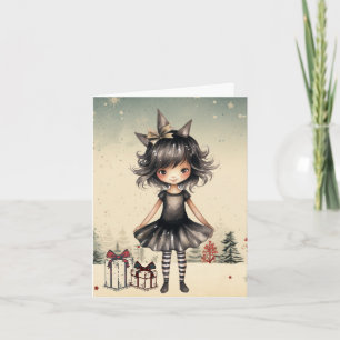 Carte Noël Gothique Fée Cute