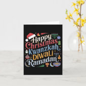 Carte Noël Hanoukka Kwanzaa Diwali Ramadan (Fleur jaune)