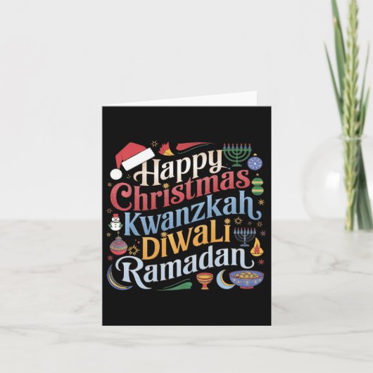 Carte Noël Hanoukka Kwanzaa Diwali Ramadan (Devant)