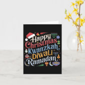 Carte Noël Hanoukka Kwanzaa Diwali Ramadan (Fleur jaune)
