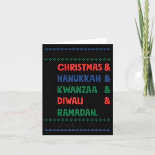 Carte Noël Hanoukka Kwanzaa Diwali Ramadan Funny Ug (Devant)