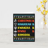 Carte Noël Hanoukka Kwanzaa Diwali Ramadan Funny Ug (Fleur jaune)
