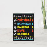 Carte Noël Hanoukka Kwanzaa Diwali Ramadan Funny Ug<br><div class="desc">Noël Hanoukka Kwanzaa Diwali Ramadan Drôle Noël laid 1</div>