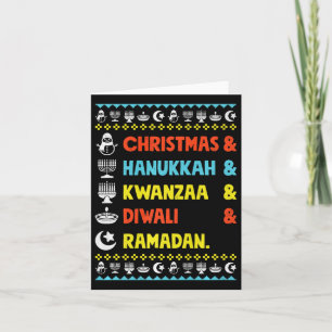 Carte Noël Hanoukka Kwanzaa Diwali Ramadan Funny Ug