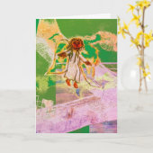 Carte Noël héraut ange réjouir fête (Fleur jaune)