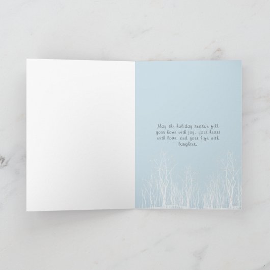 Carte Noël Hiver Forêt Rivière Pleine Lune  (Intérieur)