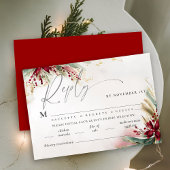 Carte Noël Hiver Vert Bow Repas Bow Repas Mariage RSVP