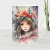 Carte Noël Holly Berry Fairy (Devant)